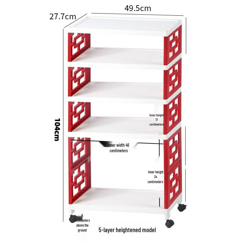 Multi-Layer Movable Storage Rack for Kitchen and Shoes