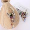 New Fashion 1 Pair Statement Flower Crystal Bead Tassel Fringed Earrings For Women Rhinestone Long Chain Crystal Drop Earrings