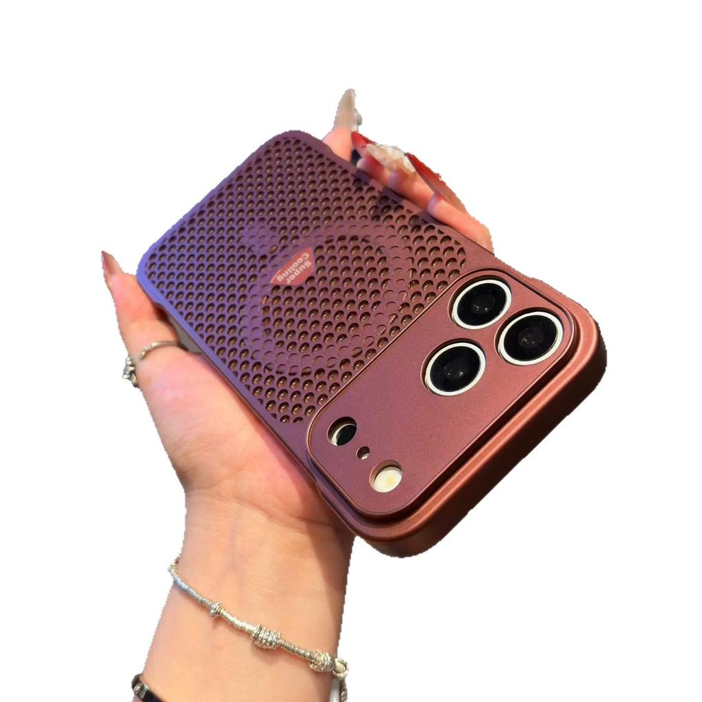 Seconds change applicable iPhone17PROMAX mobile phone case ultra-thin honeycomb heat dissipation magnetic attraction Apple 16 borderless anti-drop