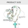 Ethnische Stil Schlüsselbein Kette 8mm Mattierter Natürlicher Stein Kruzifix Anhänger Halskette Verstellbare Länge Halskette für Damen