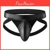 Leather Mens Sexy Underwear Tback With Pouch