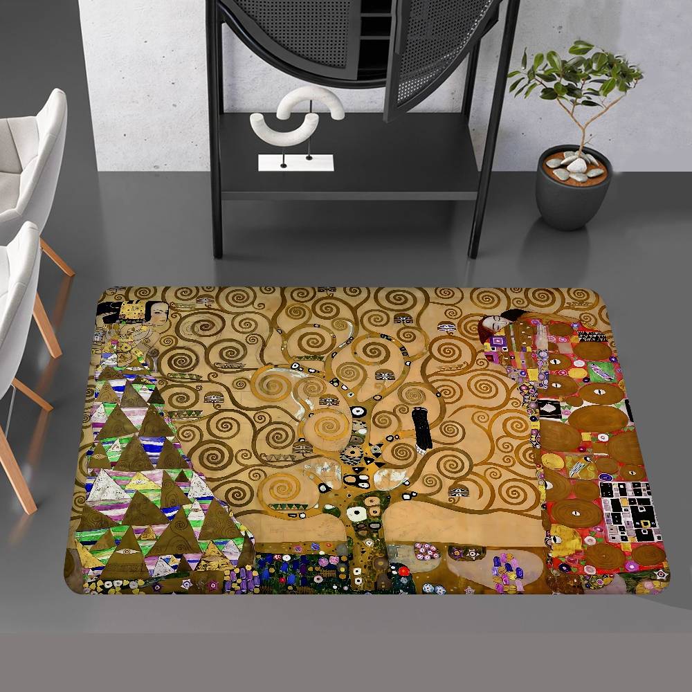 Gustav Klimt The Kiss Floor Mat Rectangle Anti-slip Home Soft Badmat Front Door Indoor Outdoor Mat Welcome Doormat