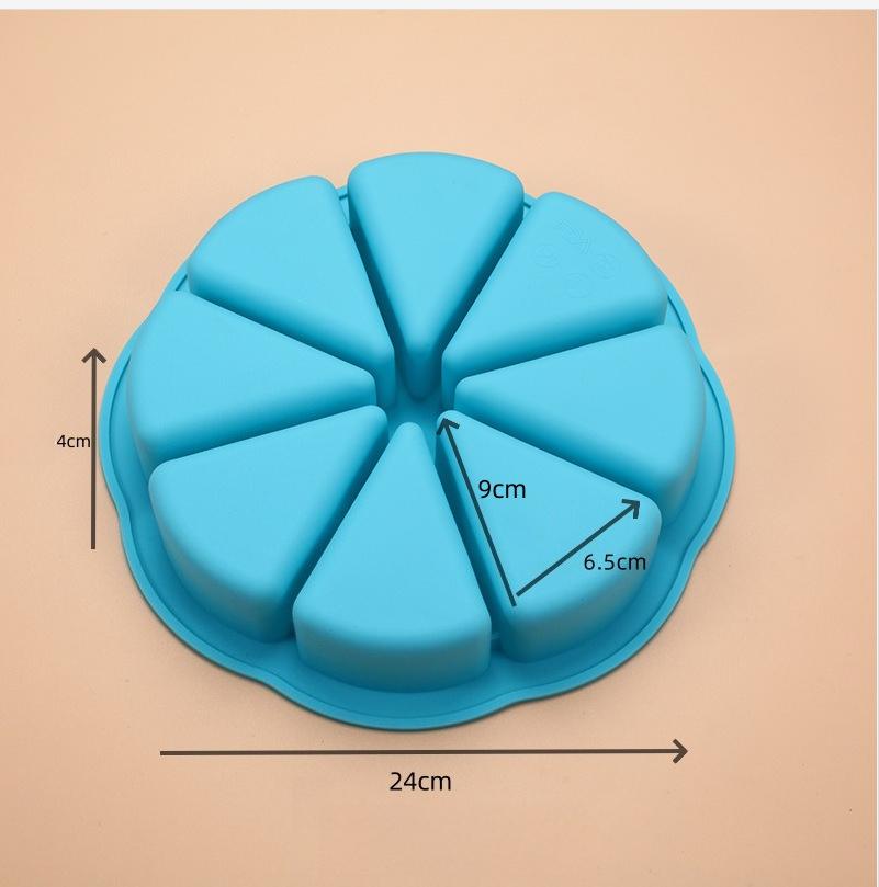 Silikonowa forma do ciasta z 8 wgłębieniami, wgłębienia w kształcie trójkąta, forma do pieczenia plastrów pizzy, narzędzie kuchenne do pieczenia na Dzień Dziękczynienia