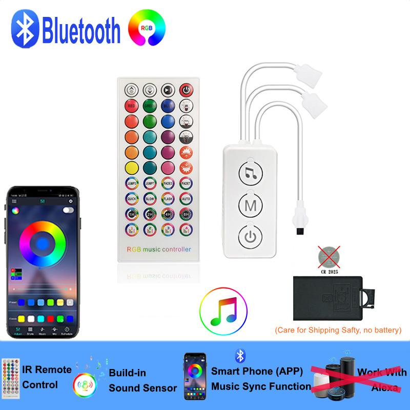 Bluetooth Smart Controler Remote 12V 4 Pin RGB Led Controller Music Sync RGB Led Lights Voice Sensor RGB Controler