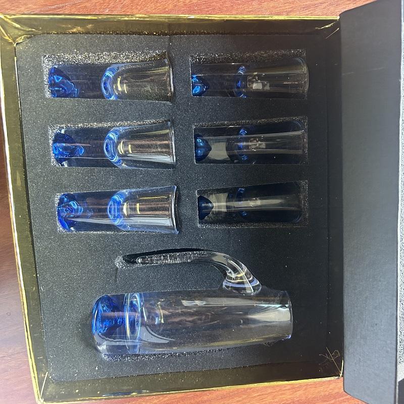 

Диспенсер для горного вина «Ледяной синий», набор бокалов для белого вина, домашний, высококлассный, китайский, роскошный, маленький, без ручек, набор бокалов для вина, один бокал.