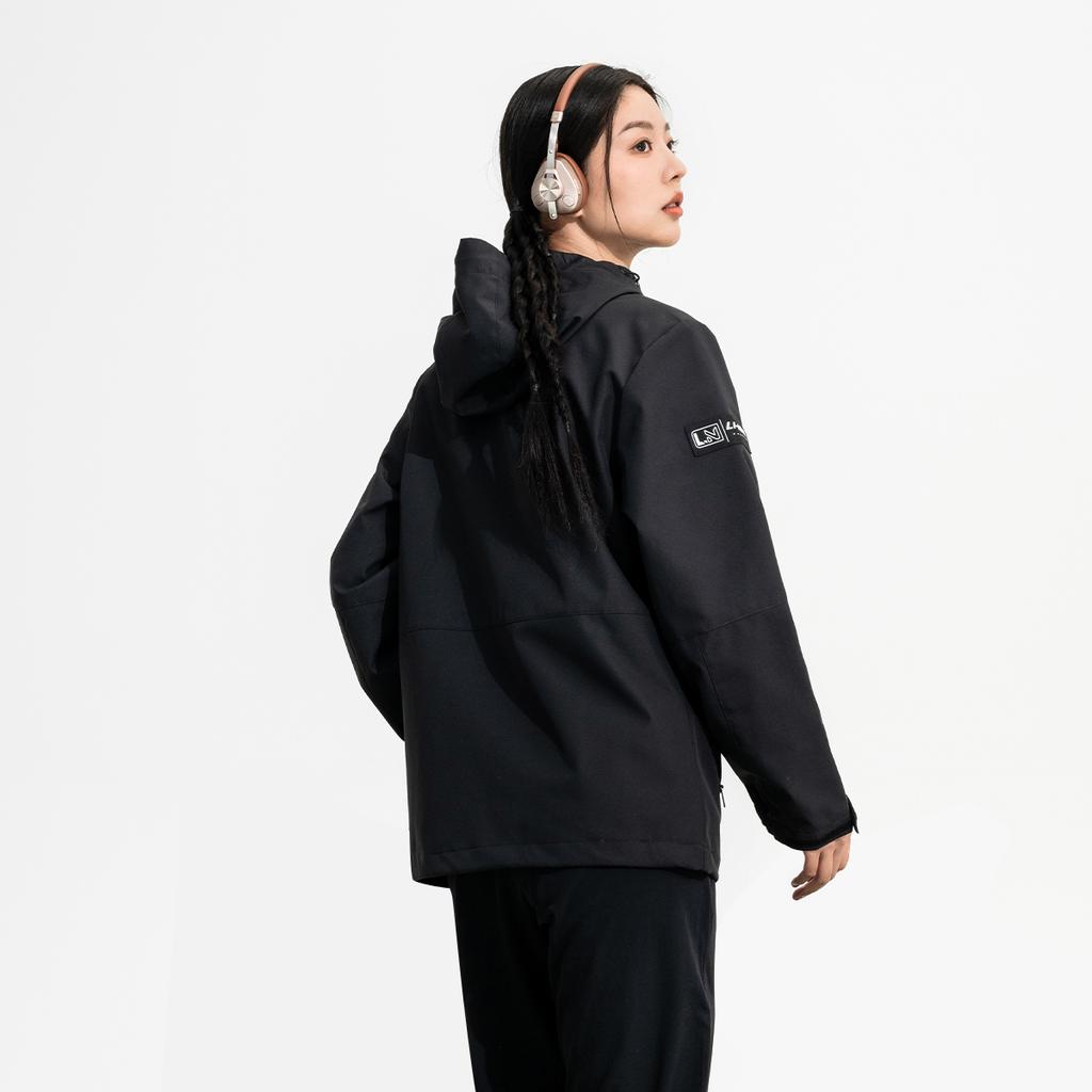Li Ning Table Tennis Series Color Block Hooded Windbreaker Unisex Outerwear Black AFDUC59-5