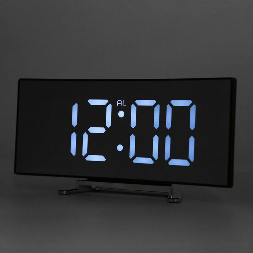 Digitální budík LED Zrcadlový displej Teplota Snooze Table USB Ložnice