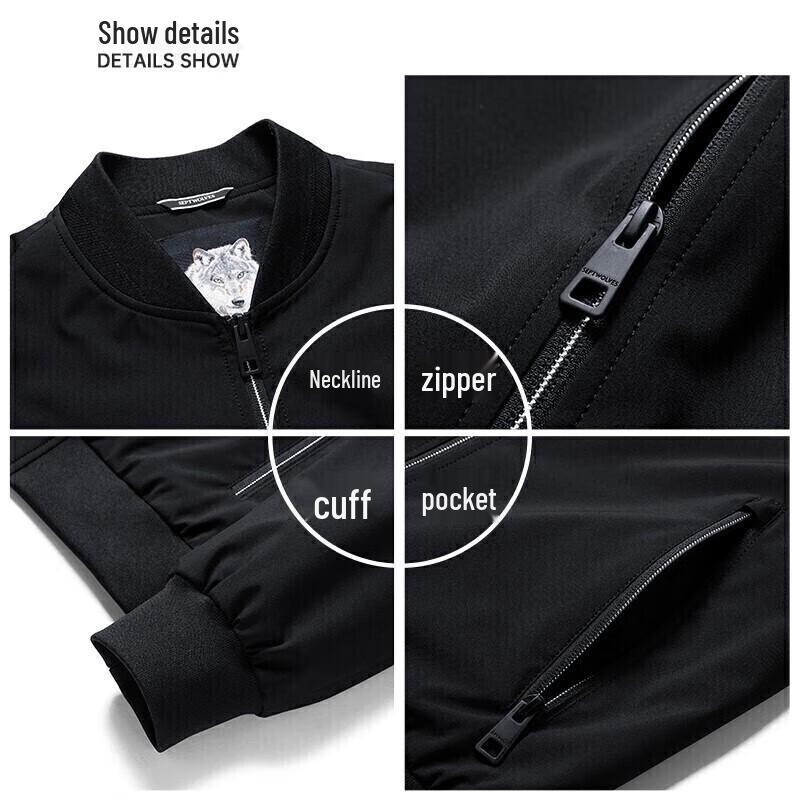 SEPTWOLVES Herren-Business-Casual-Jacke mit Baseballkragen