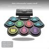7Piece Portable Electronic Drum Kit, Cordless Sound MIDI, Beginner Practice Colorful