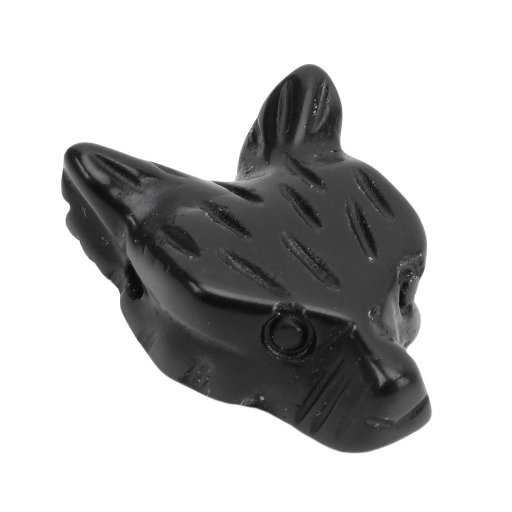 Wolf Head Shape Pendant Carved Animal Statue Decoration for Men Women Jewelry Making Holiday Present