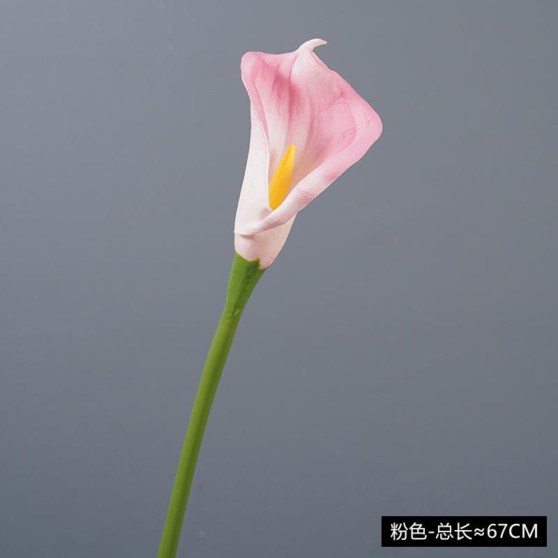 

NEW 67cm Calla Lily Artificial Flower Colorful PU Hose Big Calla Lily Shooting Props for Wedding Home Meeting Table Decoration 67cn 1pc рожевий