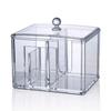 with Cover Cotton Swab Storage Box Clear Cosmetic Stand Jewelry Holder Makeup Divided Box  Sponge