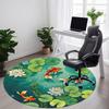 1pc Pond Fishes Office Round Area Rug,  Mat Suitable For Office, Under Office Chairs Bedroom Living Room Home Decor, Room Deco