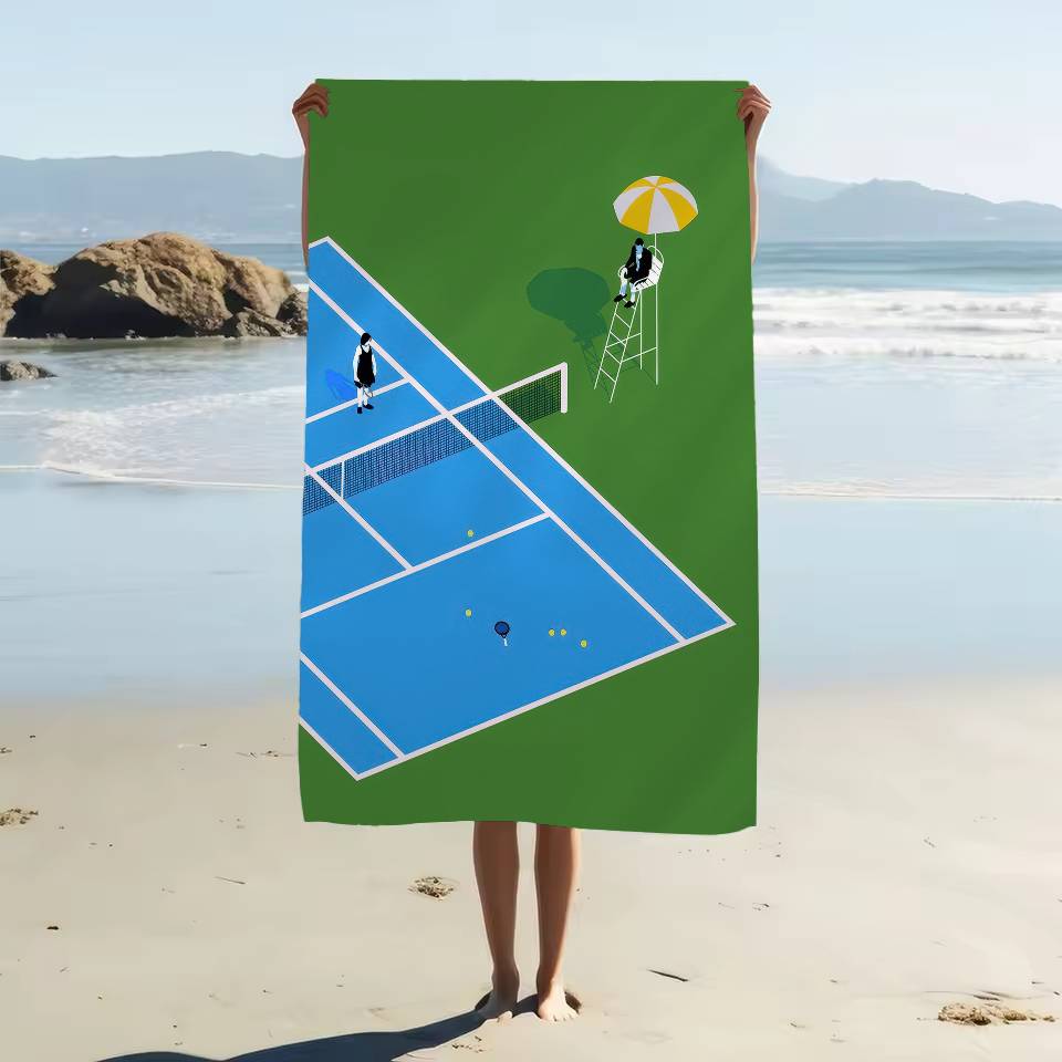 Tennis US French Open Sport Canvas Microfiber Printed Beach Towel Mountain Climbing Yoga Beach Swimming Running Soft Towel