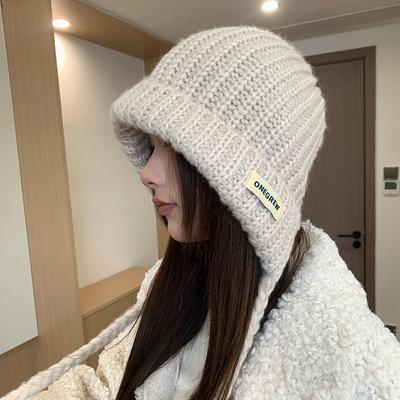 Koreaanse Stijl Herfst en Winter Warme Wolle Muts voor Dames Modieuze Band Gezicht Zichtbaar Kleine Gebreide Muts Klein Label Veelzijdige Pullover Muts Koude Muts