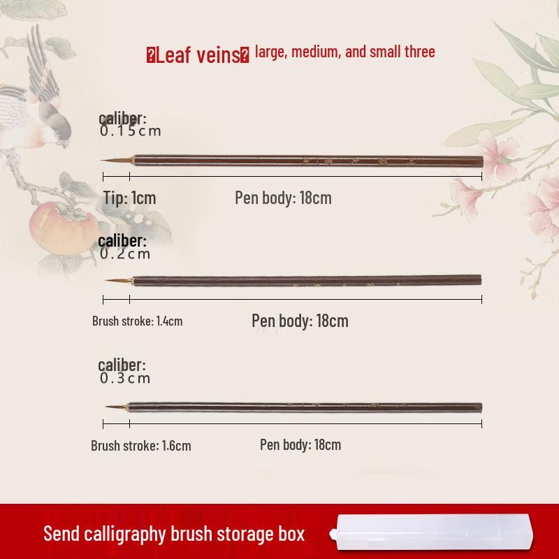 Wolf Hair Gongbi Outline Brush Set for Chinese Painting and Calligraphy - Flower & Bird Detailing Pen