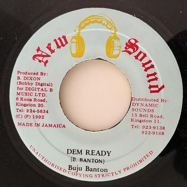 7inch Record BUJU BANTON - Dem Ready NONE New Sound 1992 Jamaica Reggae, Ska & Dub Used