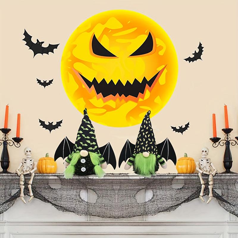 1Pc Halloween Decor Elf Decoration Gnome Dolls Party Supplies Handmade Plush Doll with Bat and Spider Patterns with Bat Wings