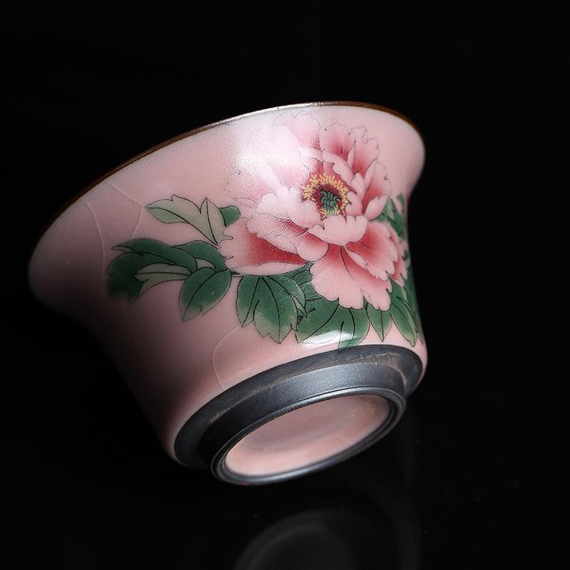Xia Ni high-end iron tire Ru kiln tea set Tianqing master Ru kiln Ru porcelain tea making Kung Fu cover bowl teacup gift