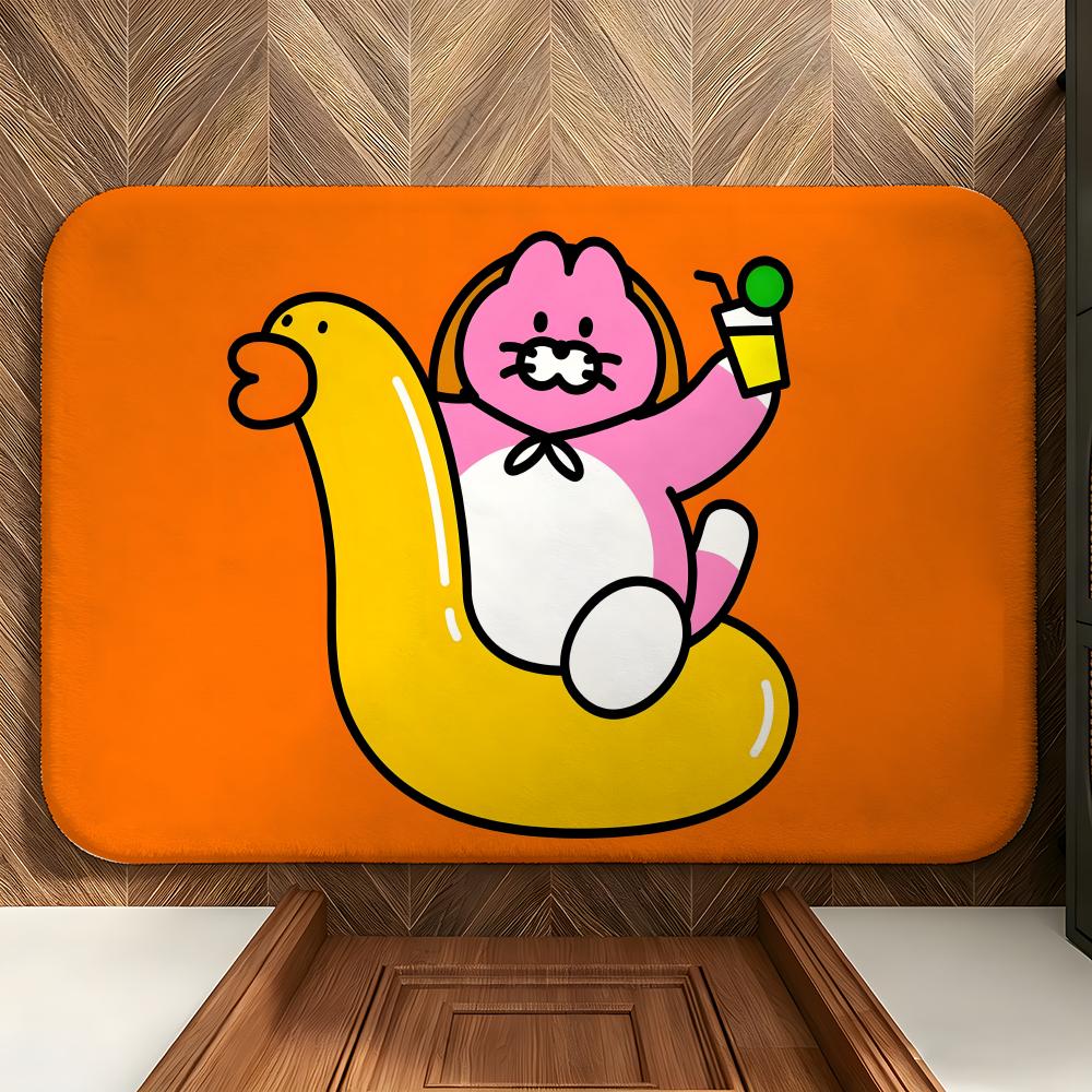 Festival C-Cat D-Day Floor Mat Soft Flannel Floor Mat  Suitable for Entryways, Living Rooms, Bedrooms, and Bathrooms