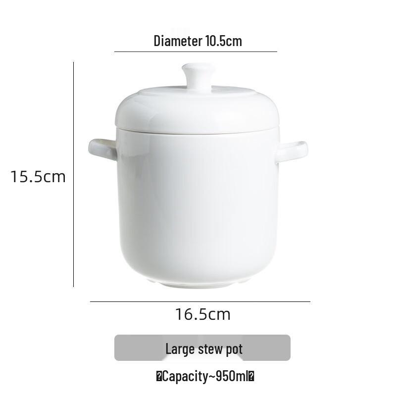 ZISIZ Double-Eared Ceramic Water-Bath Stew Pot