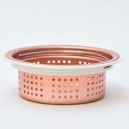 Belca Made In Japan Copper Shallow Sink Drain Trash Bin, 135/145 Compatible, 14.4cm Diameter/13.4cm X 4.8cm Height, Copper Color, SP-219