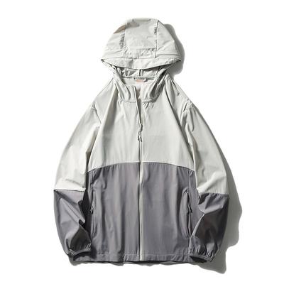 Ultra-Thin Breathable Ice Silk Cold Sun Protection Clothing Men's Stitching Contrast Color Summer Fishing Outwear Export Men's Clothing Wind Shield