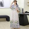 South East Asia 100kg super fat dress fat girl plus short sleeve maternity dress loose floral beach long skirt
