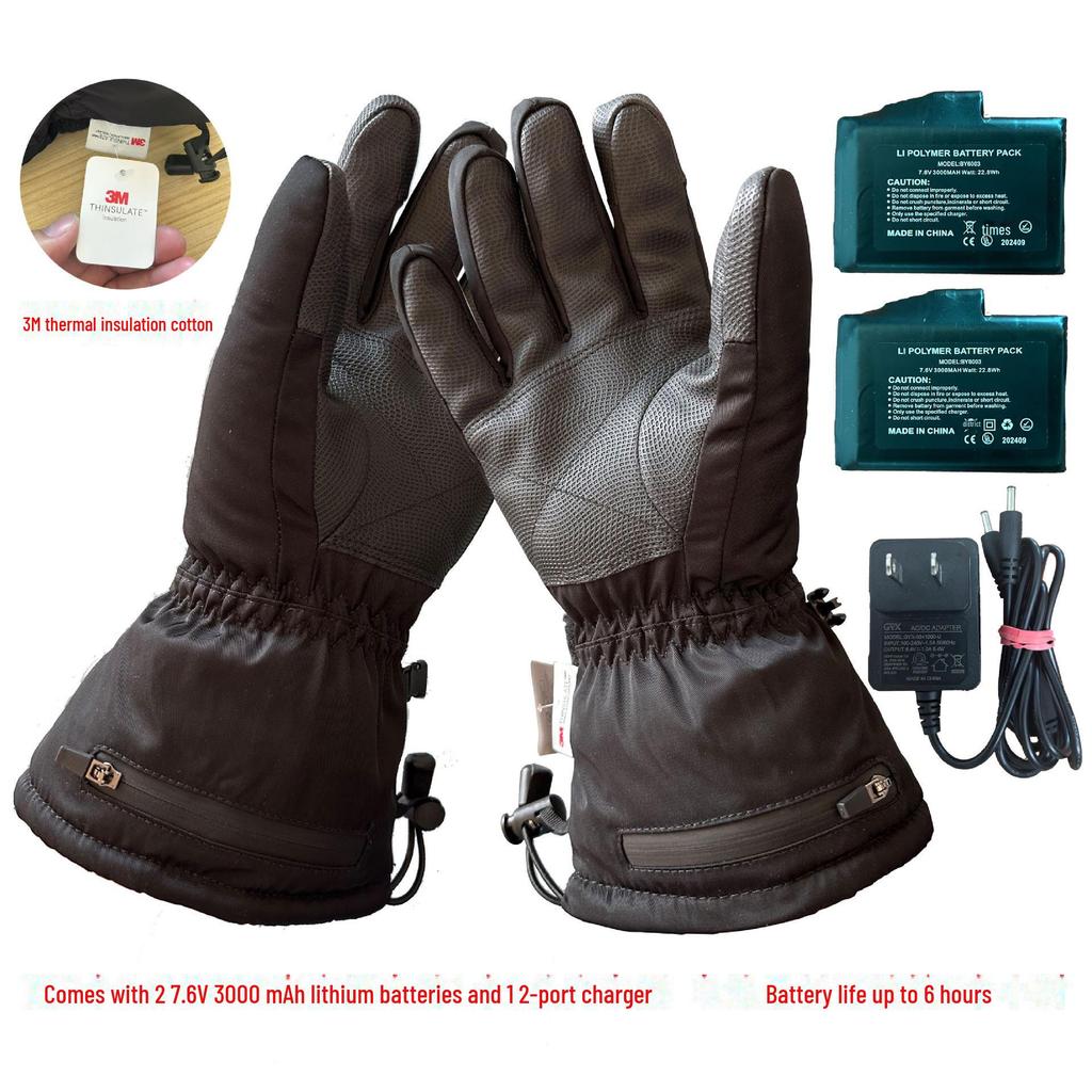 Beheizbare Unisex-Winterhandschuhe (7,4 V) für Radfahren, Skifahren und Touchscreens – Schnelle Fünf-Finger-Wärme
