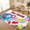Dinosaur Theme Soft Crystal Velvet Rug Custom Name & Text Print Non Slip Floor Rug for Bedroom Living Room