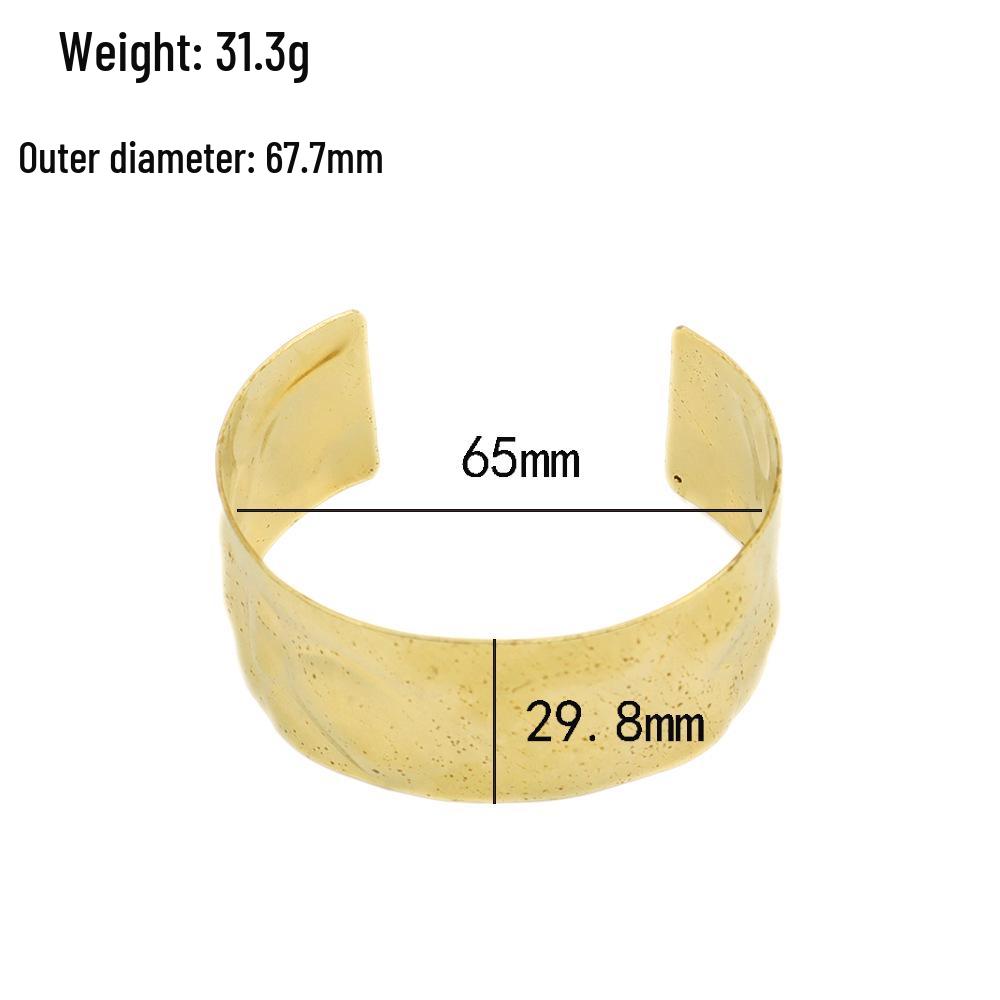 Heart-Shaped Embossed Irregular Metal Bracelet - European American Luxury Design