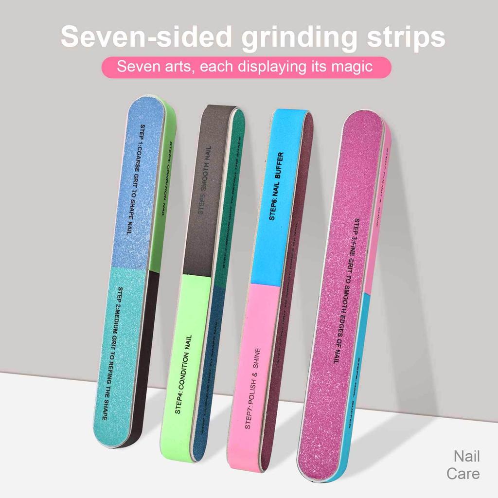 Nail Art Multi-Tool: 7-Sided Polishing & Sanding Stick