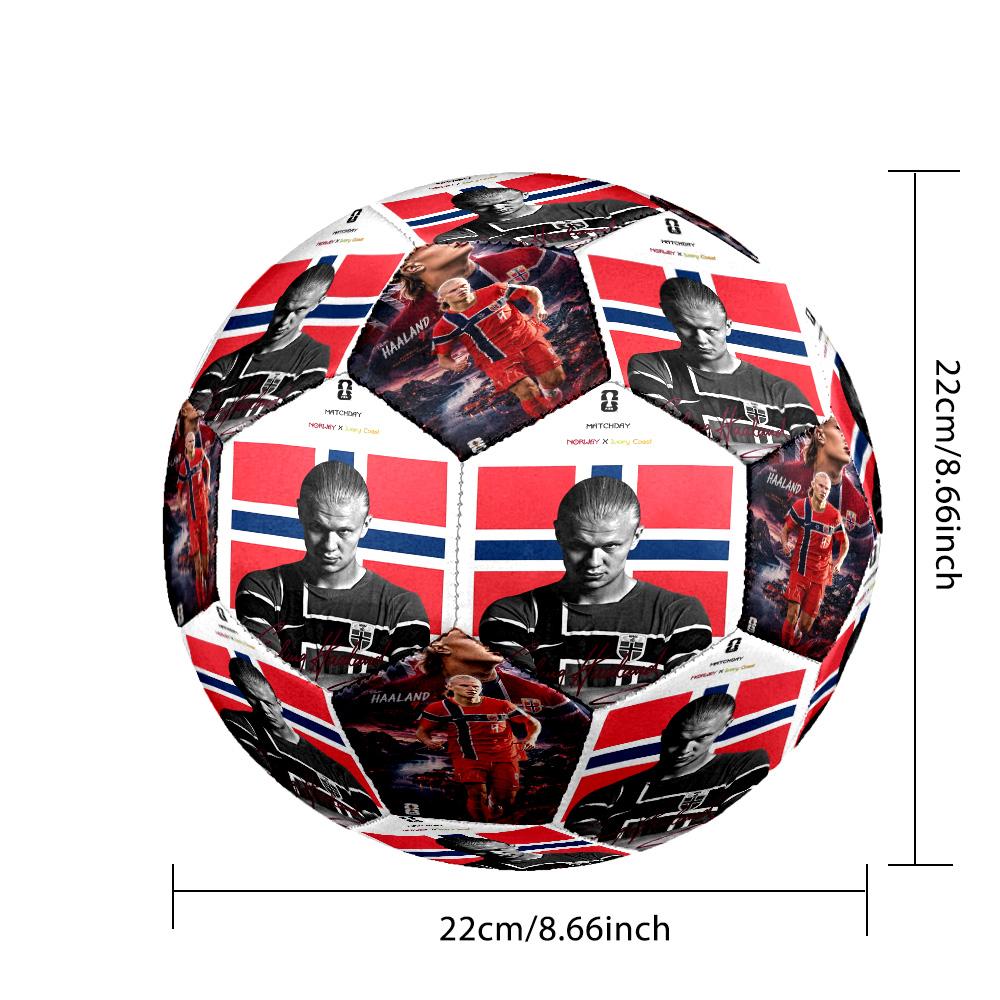 Haaland Trophy Celebration Size 5 Soccer Ball Machinestitched Indooroutdoor Training And Matches Soccer Accessory