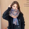 Premium Winter Korean Plaid Scarf: Warm, Thick, Red, Tassel Shawl for Women