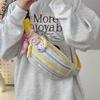 Adorable Nylon Crossbody Chest Bag Lightweight Summer Sling Bag For Kids Pink With Charm