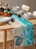 Ocean Turtle Table Runner Party Decor Nautical Turquoise Sea Turtle Beach Wave Kitchen Dining Table Runner Wedding Decorations