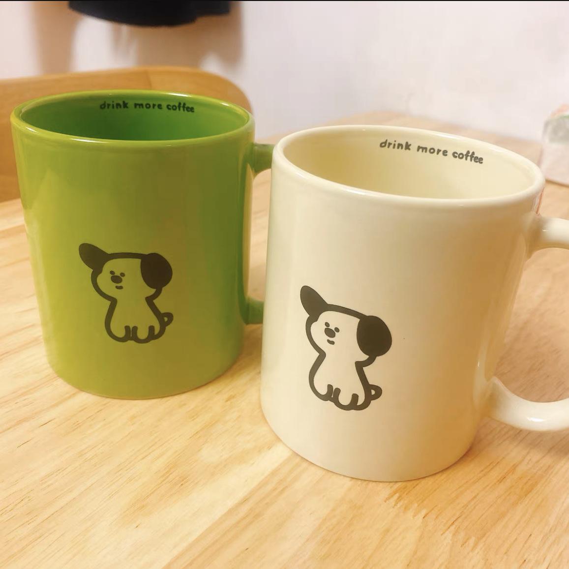 

Cute Household Mug Cartoon Puppy High Looking Birthday Gift Home Dormitory Business Advertising Gift Water Cup 301-400ml