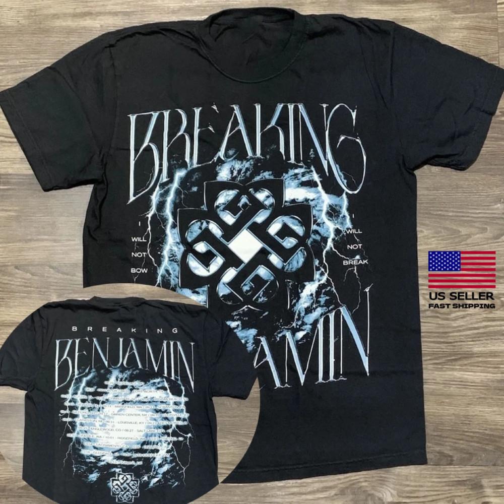 Breaking Benjamin 2025 Tour Concert Black Double Sided Band T-shirt Unisex T-Shirt XXL