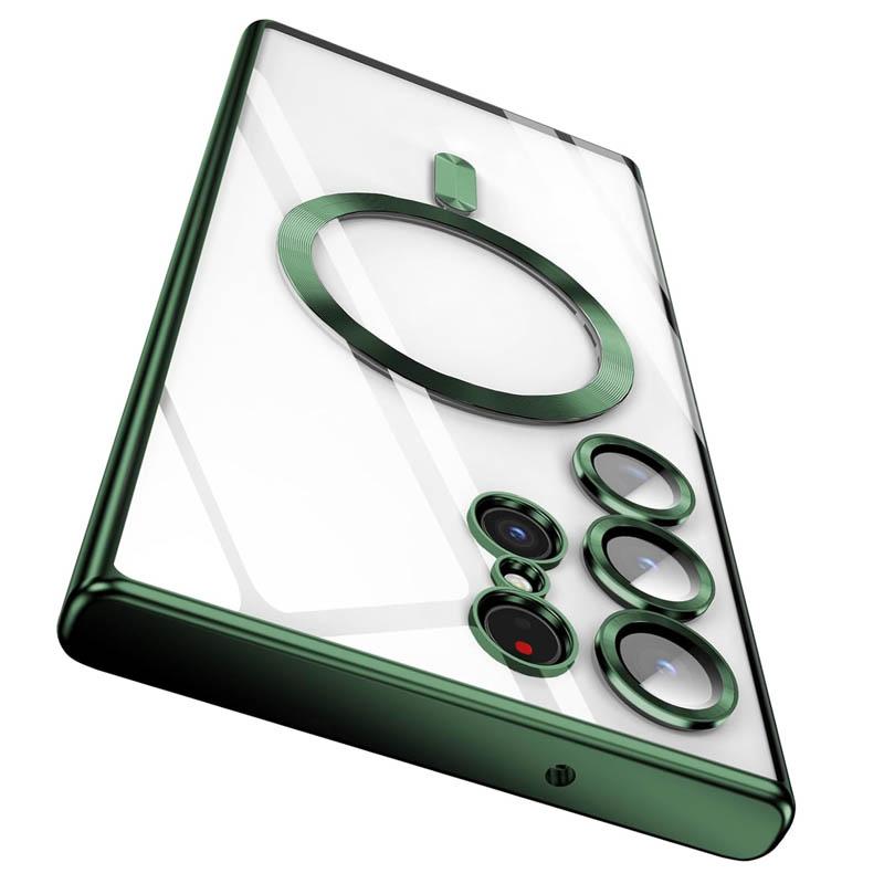 

Magsafe Plating Transparent Case For Samsung S26 S25 Edge S24 FE S23 Ultra S22 Plus S21 Wireless Charge Shockproof Cover Samsung S26 Plus