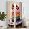 Versatile Polyester Transparent Curtains Home Decoration Retro Cake Use Bedrooms Living Rooms Curtain Set Of 2 Made Washable Area Ready