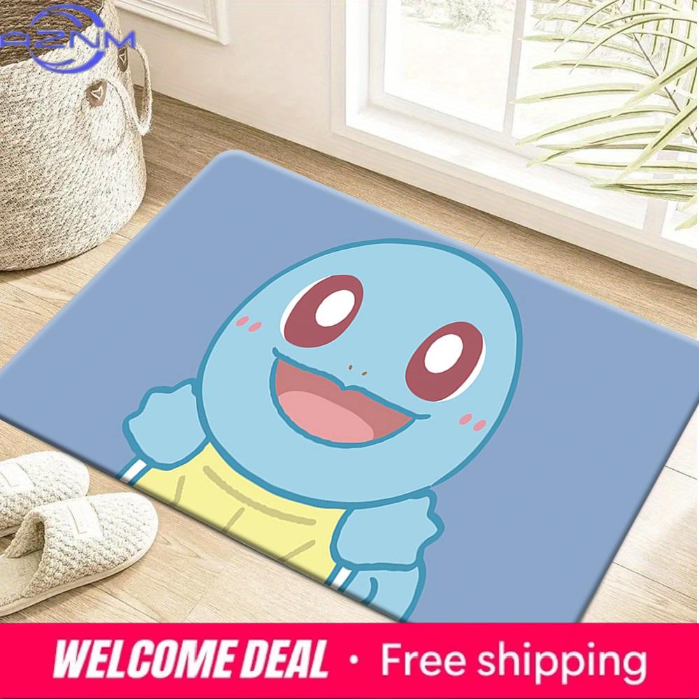 Pokemon Cute Squirtle Cartoon Print Non-slip Doormat, Soft Absorbent Floor Rug for Home Decor 40x60cm