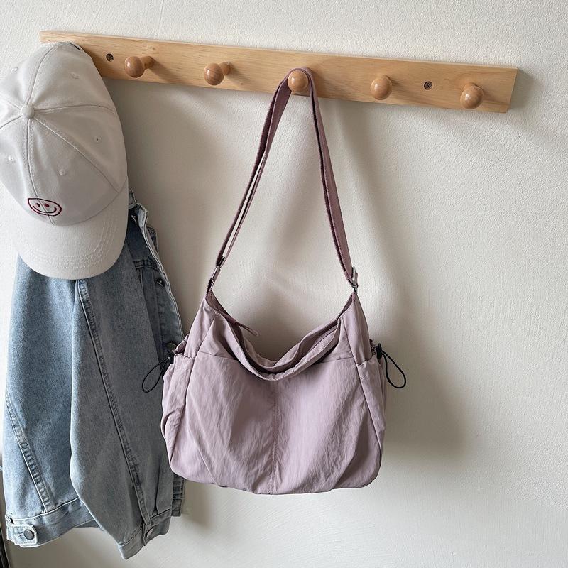 

Simple Cloth Bag Bag Women S Large-Capacity Trendy Brand Casual Messenger Bag Versatile Student Class Shoulder Tote Bag фиолетовый