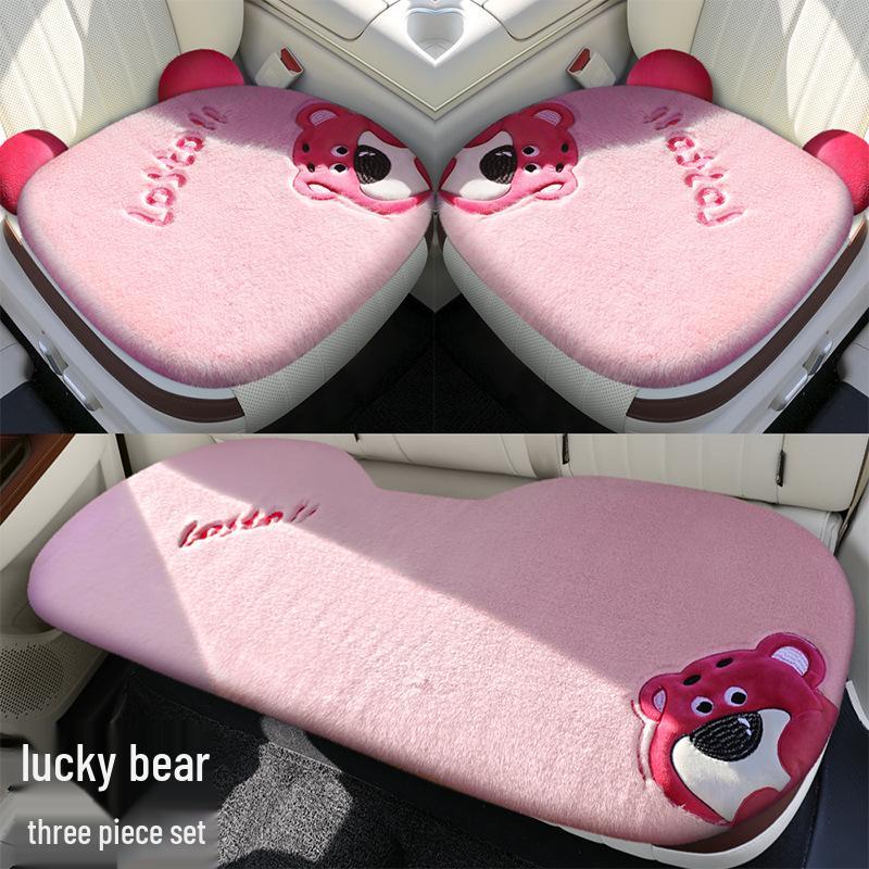 Winter Plush Cute Cartoon Car Seat Cushion - High-End Interior Accessory