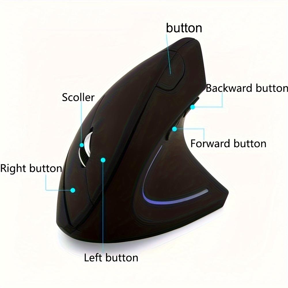 Fifth Generation Vertical Mouse | 2.4GHz Wireless Optical, 6 Buttons, Right Hand Design for Laptop and Desktop Use