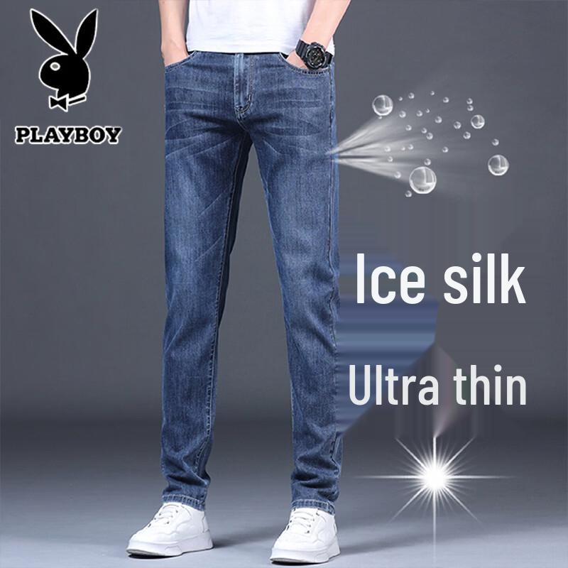 PLAYBOY Men s Ice Silk Slim-Fit Jeans 36