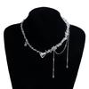 Delicate Heart Pendant Necklace Starfish Tassels Neckchain for Valentine's Day or Event Wear Handmade Clavicle Chain