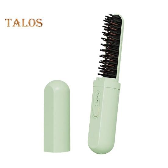 Perie portabilă pentru îndreptat părul fără fir, 3 temperaturi, reglabilă, încălzire rapidă, reîncărcabilă prin USB, ioni negativi, perie electrică pentru coafarea părului ondulat