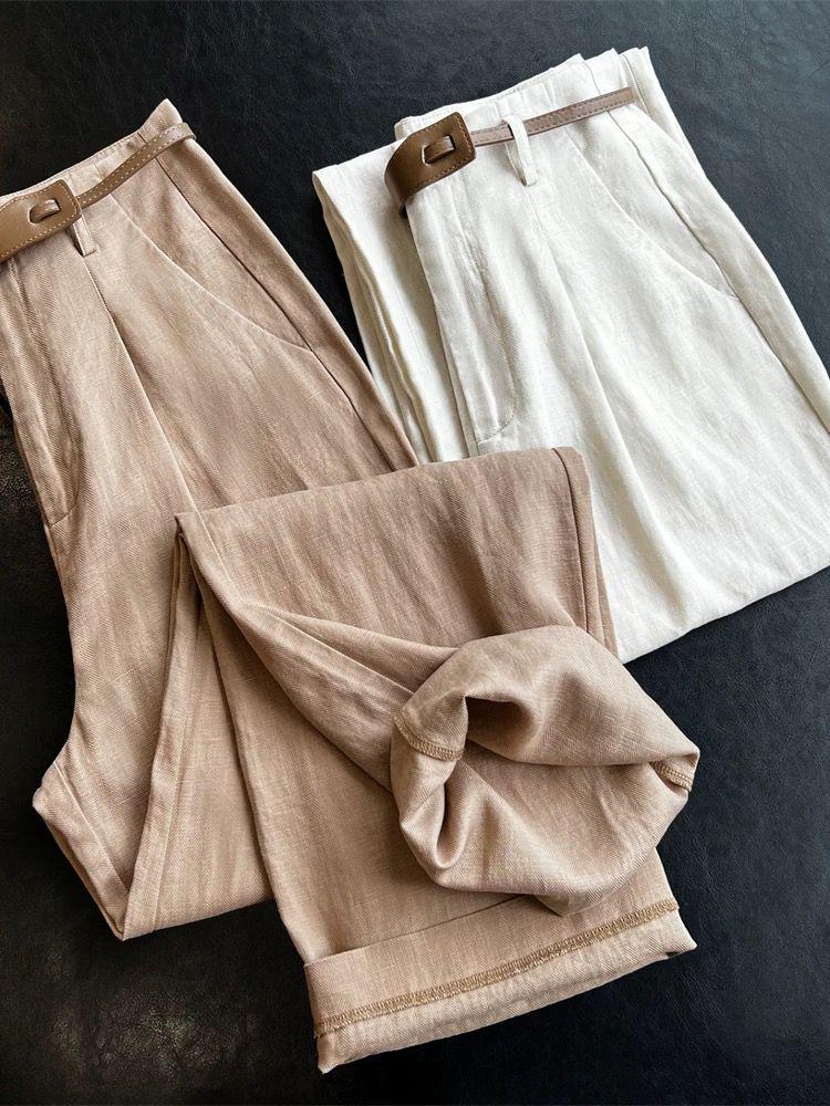 

Exclusive Offer! Ultra-Comfy Tencel Linen Women s Summer Straight Leg Wide Pants 2XL