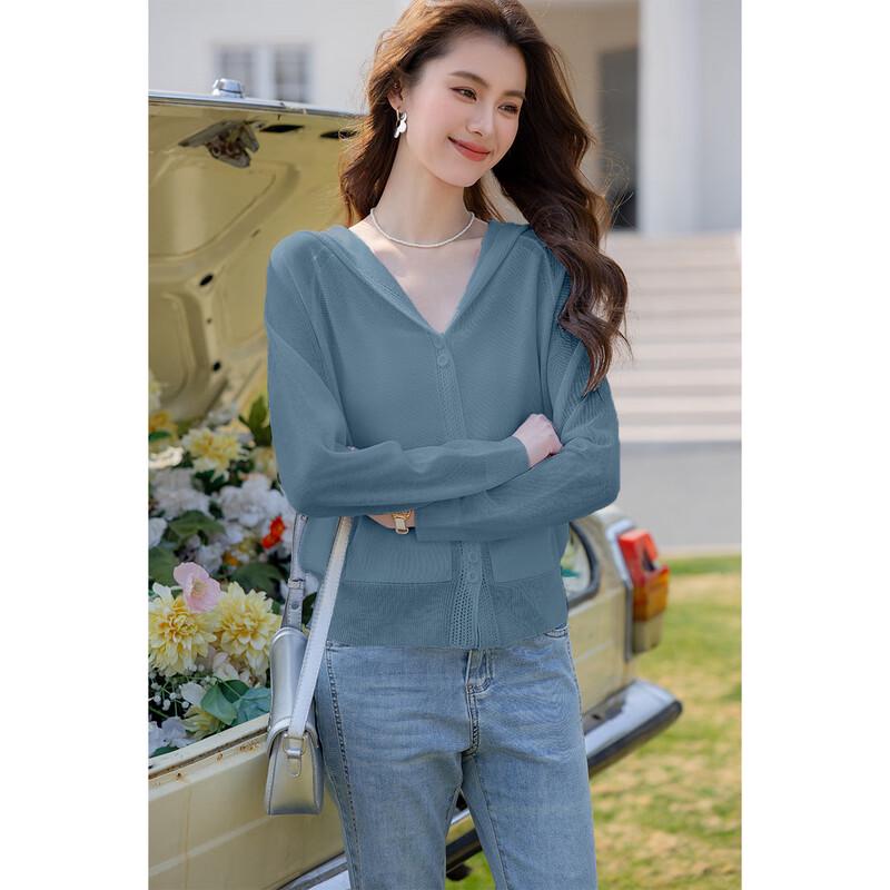 MOKANA Women's Hooded Long Sleeve Knit Sweater