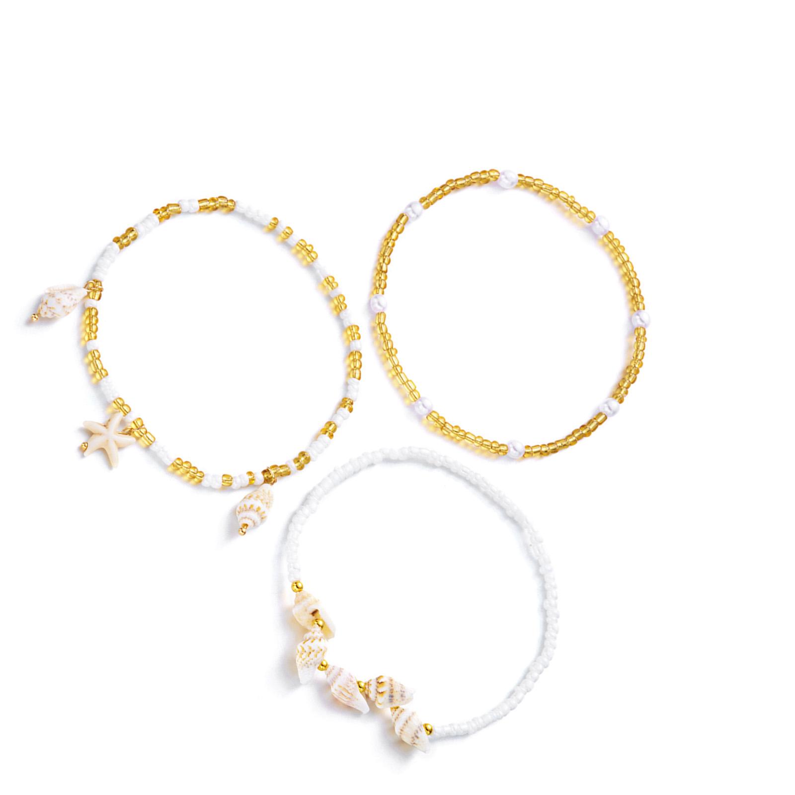 

Браслет-анклет для пляжного отдыха, регулируемый многослойный, с ракушками, морскими звездами и бусинами, легкое украшение на ногу для женщин T5